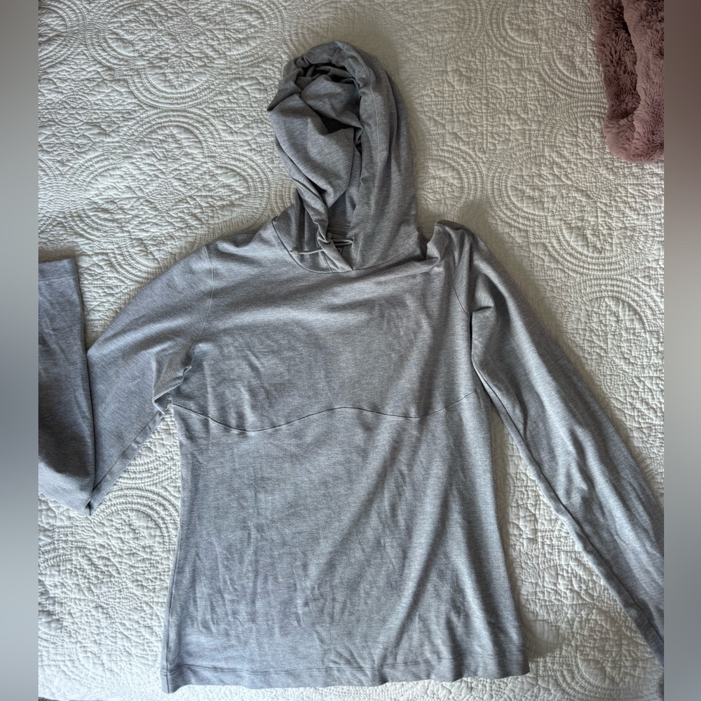 ALO Yoga Heather Gray Hooded Top